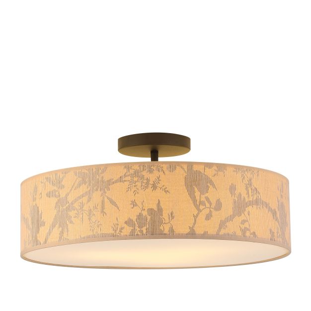 Searchlight Isla - Deckenleuchte - Ø 55 x 15 cm - braun und schwarz