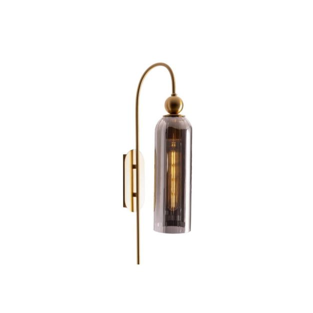 Maxlight Campanila - Wandanbauleuchte - 22 x 56 cm - Messing und Rauchglas
