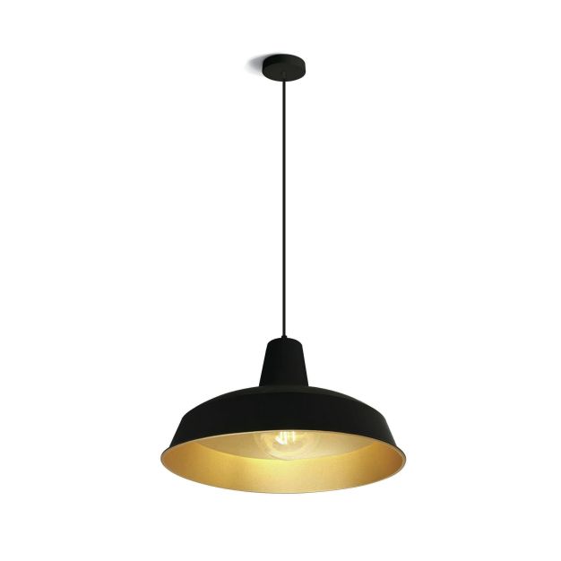 ONE Light Retro Pendelleuchten - Hängeleuchte - Ø 40 x 184 cm - schwarz und Messing