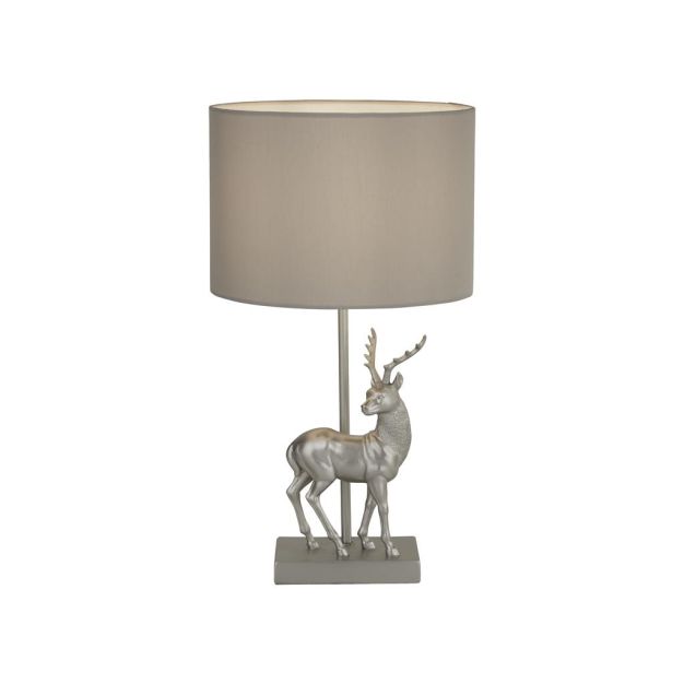 Searchlight Deer - Tischleuchte - 24 x 43 cm - silber und grau
