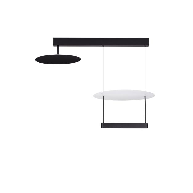 Nova Luce Diona - Hängelampe - 80 x 60 x 40 cm - 35W dimmbar LED inkl. - sand schwarz und weiß