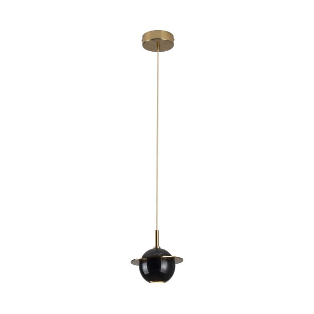 Maxlight Uranos - Hängeleuchte - Ø 16 x 190 cm - 5W LED inkl. - schwarz und gold
