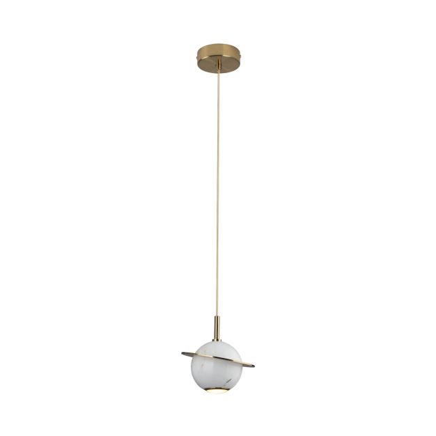 Maxlight Uranos - Pendelleuchte - Ø 16 x 190 cm - 5W LED inkl - weiß und gold