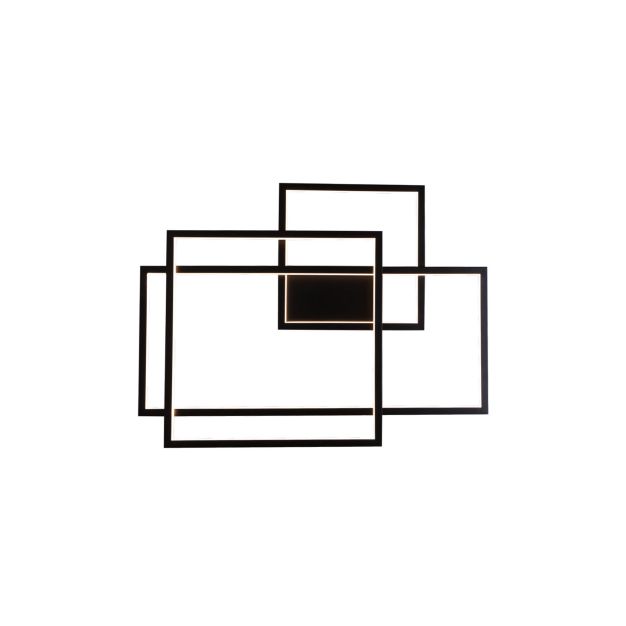 Maxlight Geometric - Wandleuchte - 70 x 9 x 54 cm - 45W dimmbare LED inkl - schwarz