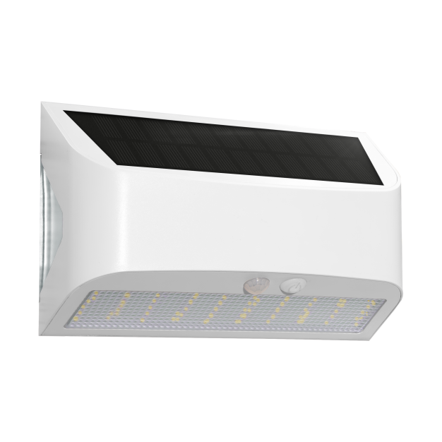 Century Italia Arcadia Max -  solarbetriebene Außenwandleuchte mit Sensor - 18 x 6,2 x 11,3 cm - 6W LED inkl. - IP65 - weiß