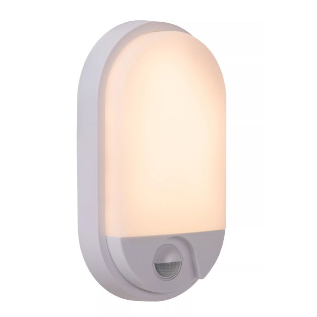 Lucide Hups IR - Außenwandleuchte mit Sensor - 11,9 x 4,5 x 21,2 cm - 10W LED inkl. - IP54 - weiß
