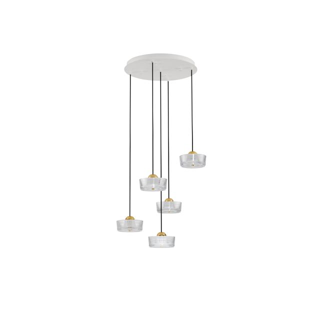 Nova Luce Keros - Hängelampe - Ø 45 x 200 cm - 30W LED inkl. - Platin Gold