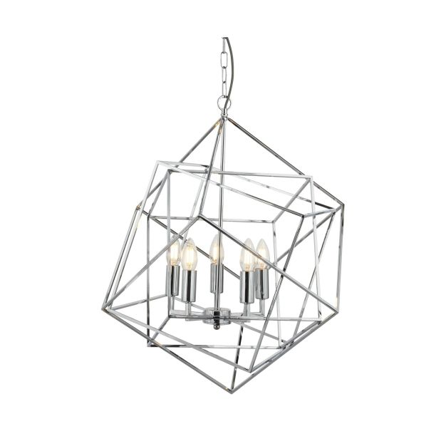 Searchlight Cube - Kronleuchter - Ø 55 x 150 cm - Chrom