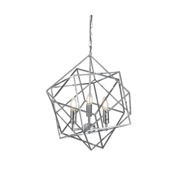 Searchlight Cube - Kronleuchter - Ø 48 x 150 cm - Chrom
