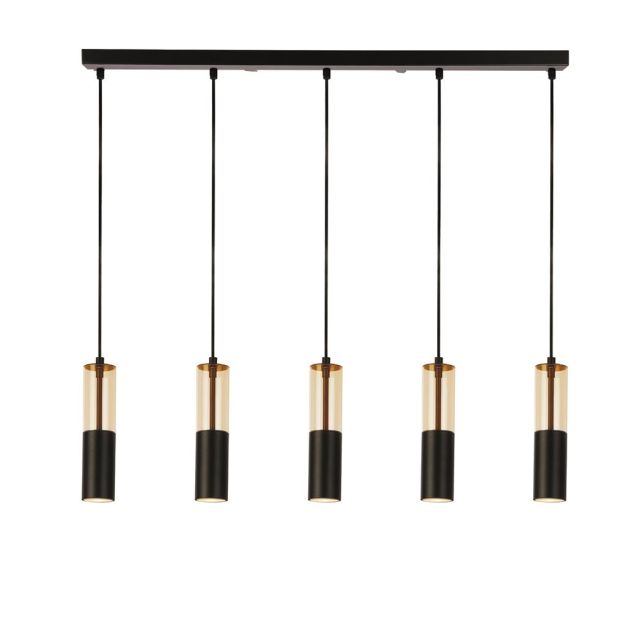 Searchlight Merrygold - Pendelleuchte - 94 x 120 cm - schwarz und bernsteinfarben