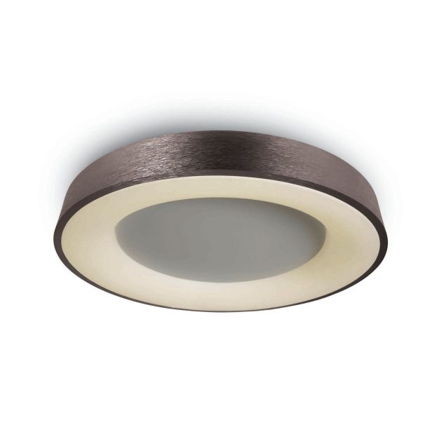 ONE Light Dekorative Plafo - Deckenleuchte - Ø 60 x 8,7 cm - 50W LED inkl. - gebürstet braun
