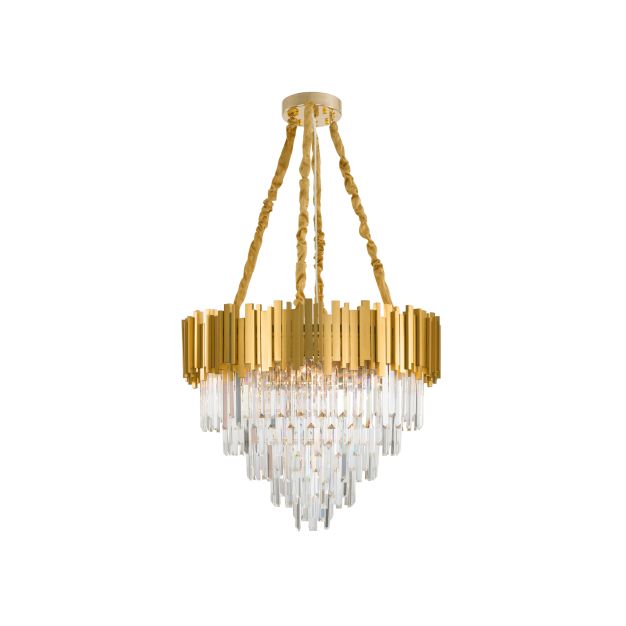 Nova Luce Grane - Kronleuchter - Ø 73 x 120 cm - gold und transparent