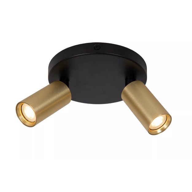 Lucide Ritmo - Aufbaustrahler 2L - Ø 15 x 11,1 cm - schwarz mit gold