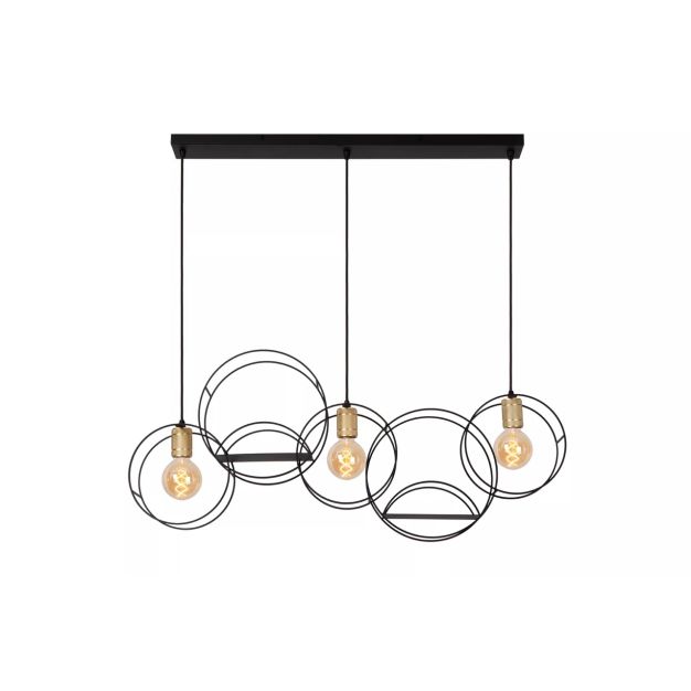 Lucide Circle - Pendelleuchte 3L - 104 x 15 x 160 cm - schwarz