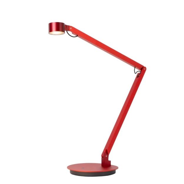 Lucide Ogden - Schreibtischlampe - 49 x 20 x 90 cm - 7W dimmbare LED inkl. - rot
