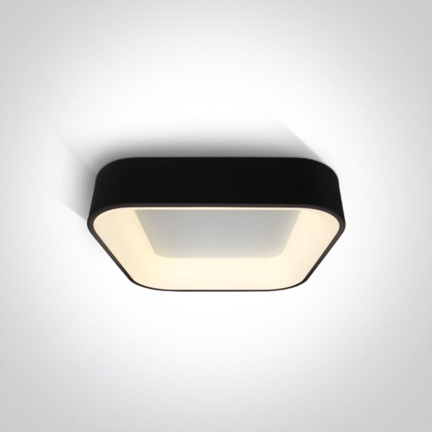 ONE Light LED Dekorative Plafo Square - Deckenleuchte - 45 x 45 x 11 cm - TRIAC - 38W LED inkl. - schwarz - einstellbare Lichtfarbe