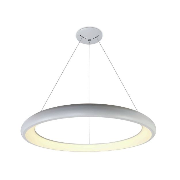 ONE Light LED Pendelleuchte Rings - Hängeleuchte - Ø 61 x 120 cm - 50W LED inkl. - weiß