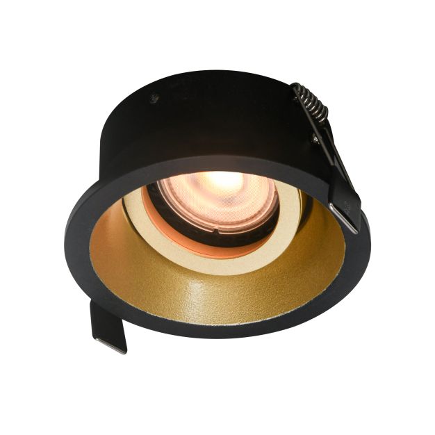 Artdelight Roura – schwenkbarer einbaustrahler – Ø 90 mm, Ø 82 mm einbaumaß – schwarz und gold