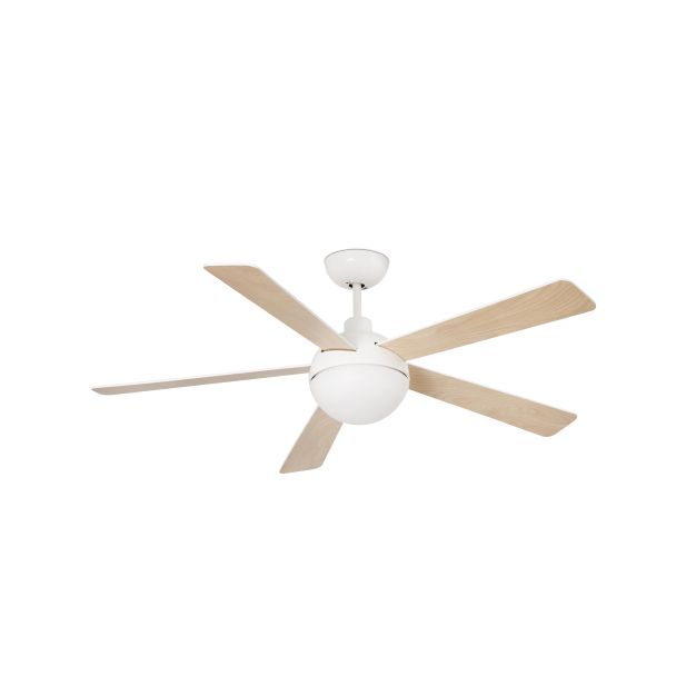 Faro Izaro - Deckenventilator mit Licht und Fernbedienung - Ø 130 cm - 15W LED inkl. - weiß und hellbraun