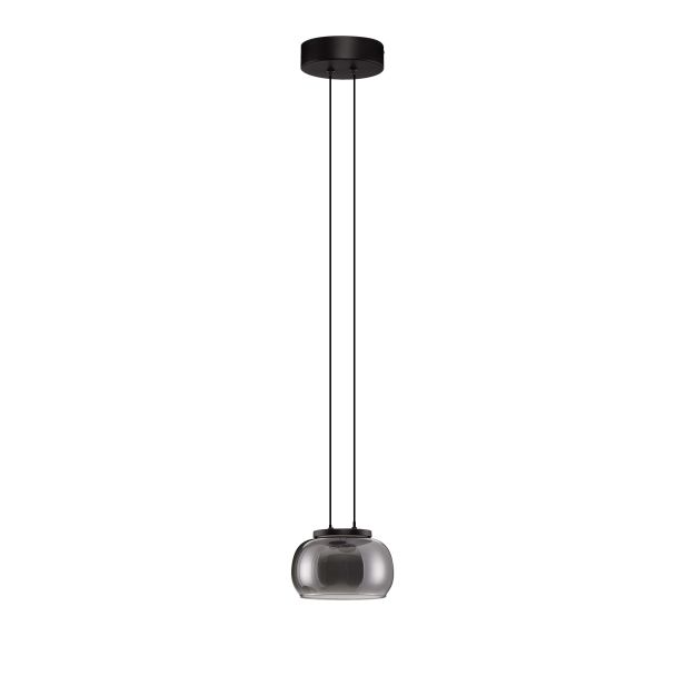 Nova Luce Bios - Hängelampe - Ø 18 x 166 cm - 9W dimmbar LED inkl. - matt schwarz und rauchgrau
