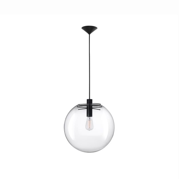 Nova Luce Ovvio - Hängeleuchte - Ø 30 x 185 cm - transparent und schwarz