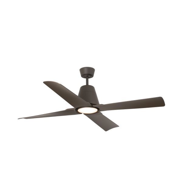 Faro Typhoon - Deckenventilator mit Licht und Fernbedienung - Ø 130 cm - 16W LED inkl. - IP44 - braun