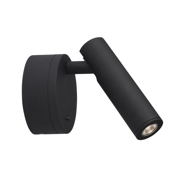 Nova Luce Clip - Wandleuchte mit Schalter - 8 x 3,4 x 11 cm - 3W LED inkl. - schwarz
