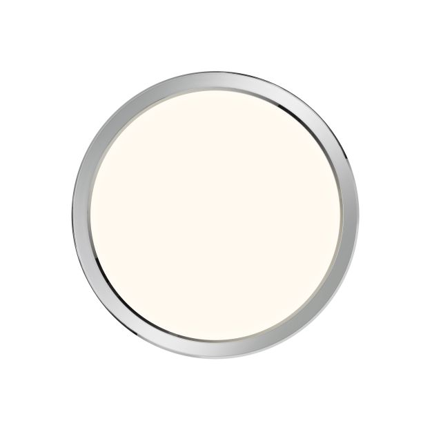 Nordlux Oja - Deckenleuchte für Badezimmer - Ø 30 x 2,5 cm - 3 Stufen Moodmaker SceneSelect Funktion (3000K-4000K) - 14,5W LED inkl. - IP54 - Chrom