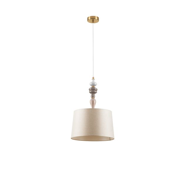 Nova Luce Damo - Hängelampe - Ø 34 x 150 cm - antikes Messing, sanftes Orange und Braun