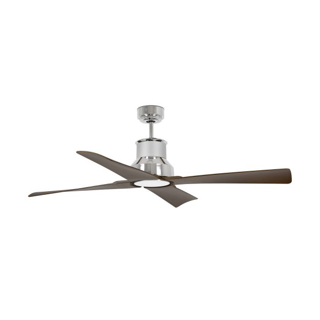 Faro Winche - Deckenventilator mit Licht und Fernbedienung - Ø 127 cm - 16W LED inkl. - chrom und braun