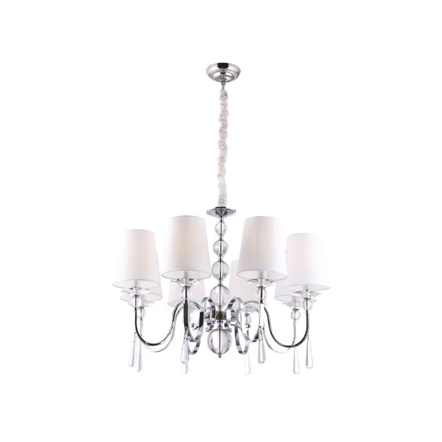 Maxlight Charlotte - Kronleuchter - Ø 70 x 130 cm - Chrom und Weiß