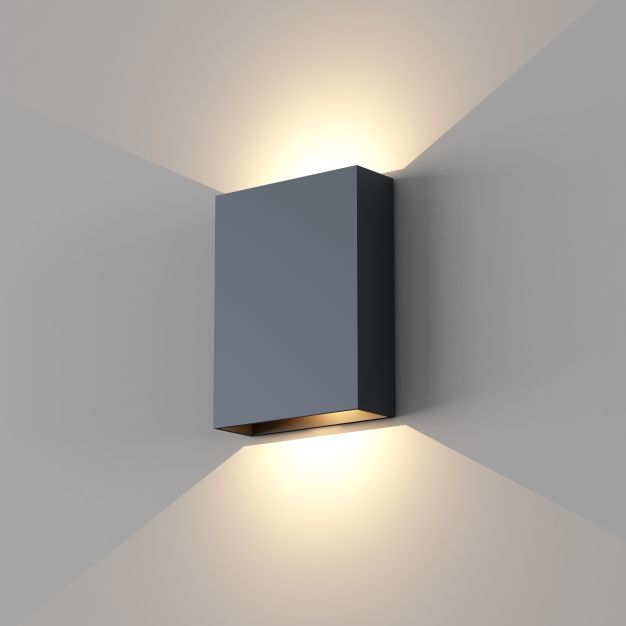 Artdelight Memphis – wandleuchte – 4 x 12 x 16 cm – 6W LED inkl. – IP65 – schwarz