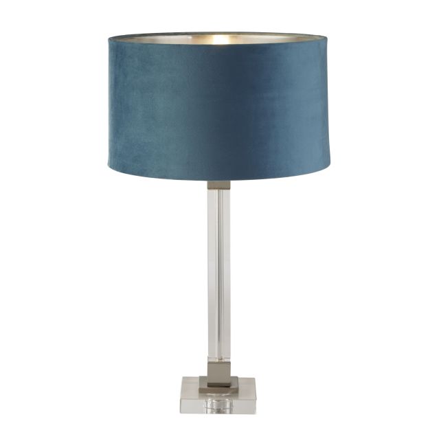 Searchlight Scarborough - Tischleuchte - Ø 38 x 67 cm - Nickel satiniert, silber und blau-grün