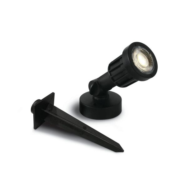 ONE Light LED Garden Spots - Bodenspot auf Erdspieß - Ø 5,5 x 15 cm - 5W LED inkl. - IP65 - schwarz - weiße Lichtfarbe