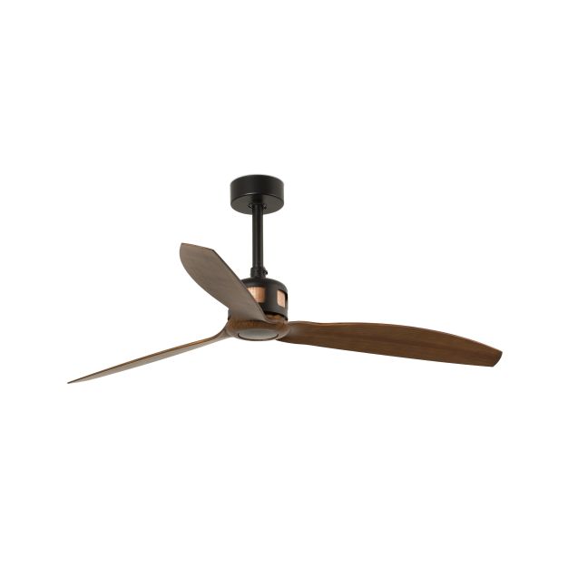 Faro Copper - Deckenventilator mit Fernbedienung - Ø 128 cm - mattschwarz und dunkelbraun
