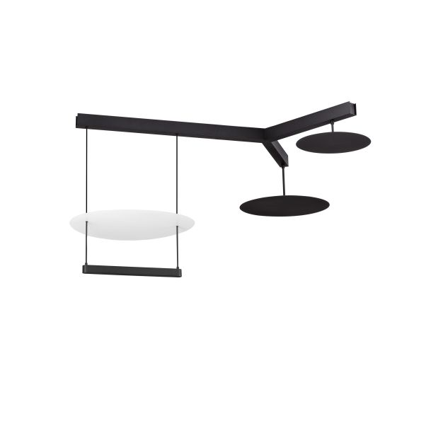 Nova Luce Diona - Hängelampe - 120 x 150 x 100 cm - 81W dimmbar LED inkl. - sand schwarz und weiß