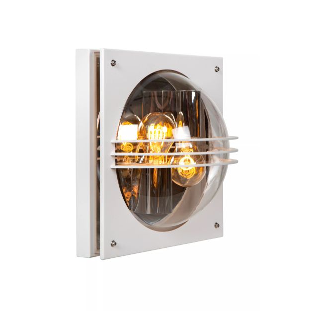 Lucide Privas - Außenwandleuchte - 30,3 x 15,3 x 30,3 cm - IP44 - weiß