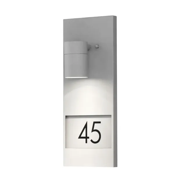 Konstsmide Modena House Number - Außenwandleuchte - 16 x 11 x 41 cm - IP44 - grau