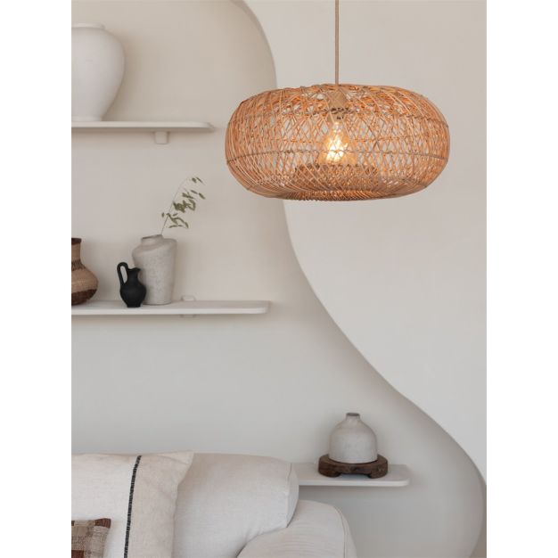 Good & Mojo - Pendelleuchte - Ø 50 x 200 cm - naturbelassenes Rattan