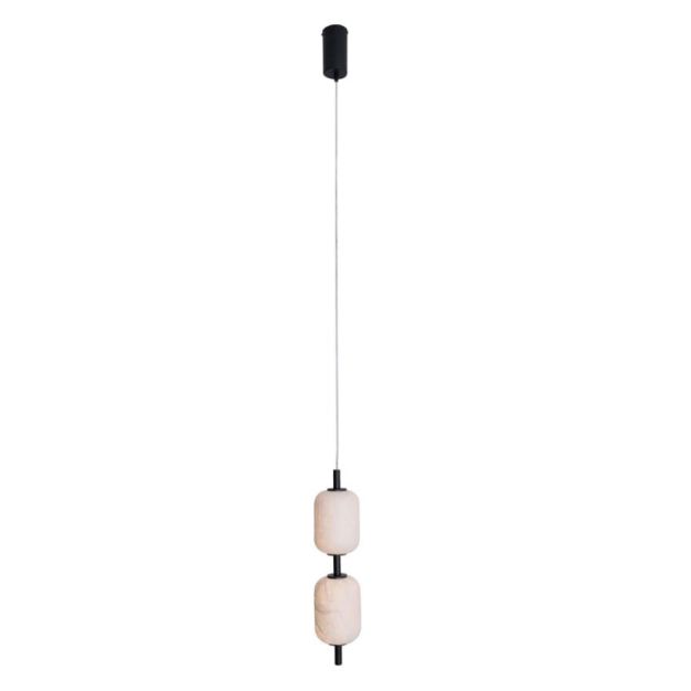 Maxlight Elena - Pendelleuchte - Ø 12 x 220 cm - 8W dimmbare LED inkl - schwarz und weiß