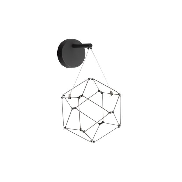 Nova Luce Nebula - Wandleuchte - 17 x 31 x 23,4 cm - 6W LED inkl. - Schwarz Chrom
