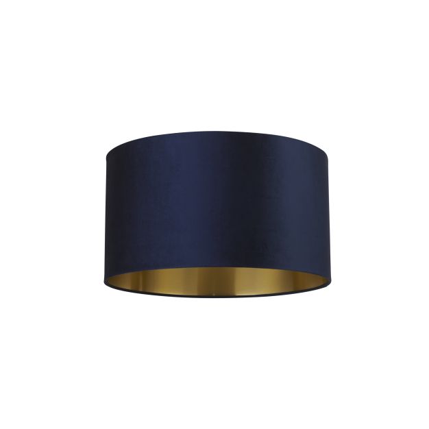 Searchlight Drum Shade - lampenschirm - Ø 50 x 28 cm - marineblau und gebürstetes gold