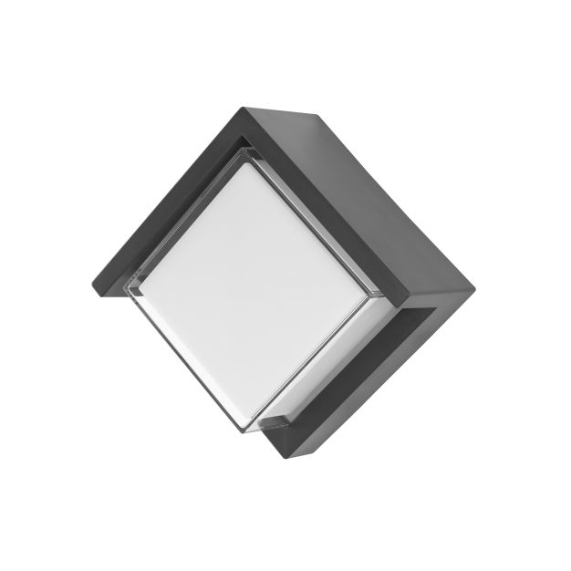 Nova Luce Max - Außenwandleuchte - 16 x 10 x 16 cm - 12W LED inkl. - IP65 - dunkelgrau