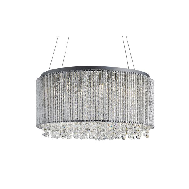 Searchlight Beatty - Pendelleuchte - Ø 41 x 142 cm - Chrom und transparent