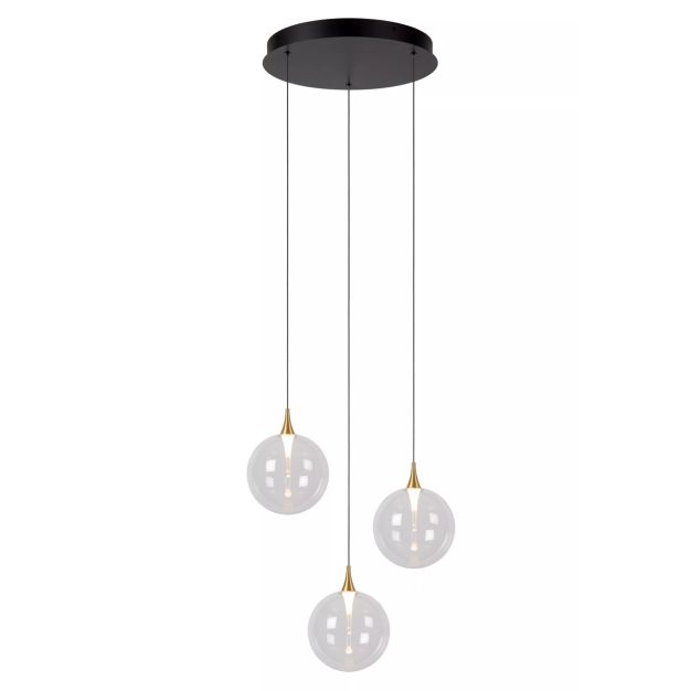 Lucide Gisela - Hängeleuchte - Ø 36 x 150 cm - 3 x 3,6W dimmbare LED inkl. - transparent