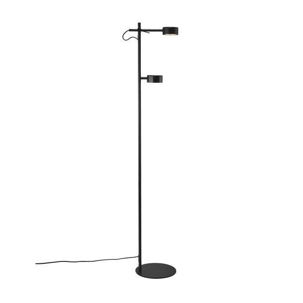 Nordlux Clyde - Stehleuchte - 138 cm - 3 Stufen Dimmer - 2 x 5,5W LED inkl. - schwarz