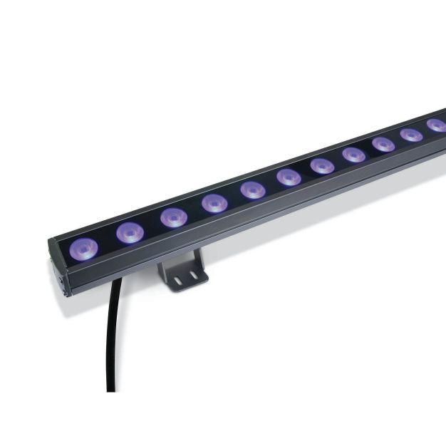 ONE Light LED-Wandfluter - Strahler - 100 x 7 x 4,2 cm - 24 x 1,5W dimmbare LED inkl. - IP66 - grau - RGB