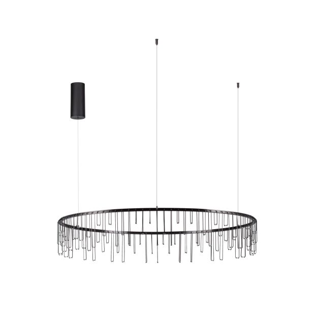 Nova Luce Stellar - Hängelampe - Ø 100 x 150 cm - 36W dimmbar LED inkl. - Schwarz Chrom