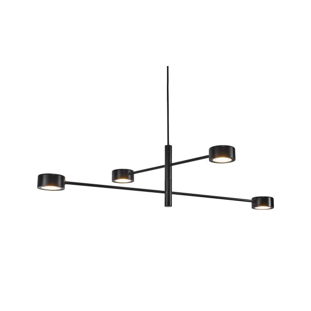 Nordlux Clyde - Pendelleuchte - 89,6 x 8,5 x 222,3 cm - 3 Stufen Dimmer - 4 x 5W LED inkl. - schwarz