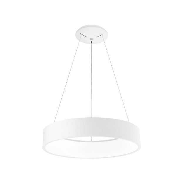 Nova Luce Rando - Hängeleuchte - Ø 60 x 120 cm - 42W LED inkl. - warmweiße Lichtfarbe - mattweiß